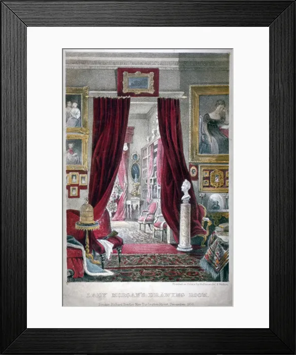 Framed Print : Lady Morgans drawing room, no 11 William Street, Lowndes Square, Chelsea, London, 1858 Framed Print : Lady Morgans drawing room, no 11 William Street, Lowndes Square, Chelsea, London, 1858
