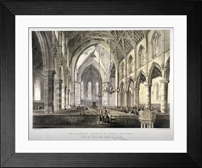 Framed Print : Interior view of the Church of St John of Jerusalem, Hackney, London, c1850. Artist Framed Print : Interior view of the Church of St John of Jerusalem, Hackney, London, c1850. Artist