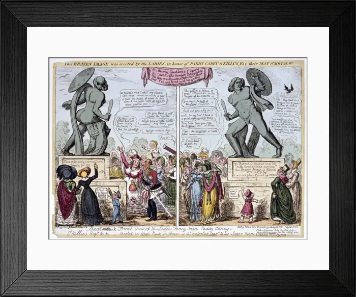 Framed Print : Women admiring the statue of Achilles, Hyde Park, London, 1822. Artist Framed Print : Women admiring the statue of Achilles, Hyde Park, London, 1822. Artist