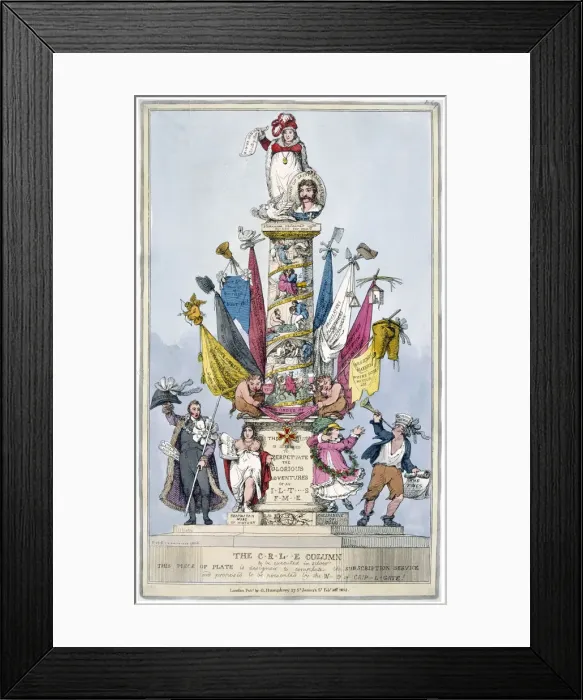 Framed Print : The C-r-l-e Column, 1821. Artist: John Baker Framed Print : The C-r-l-e Column, 1821. Artist: John Baker