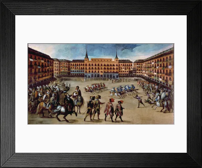 Framed Print : Canas game, party in the Plaza Mayor on the occasion of the marriage of Framed Print : Canas game, party in the Plaza Mayor on the occasion of the marriage of