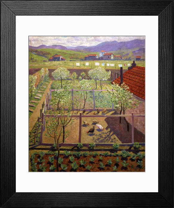 Framed Print : The henhouse, oil by Dario de Regoyos Framed Print : The henhouse, oil by Dario de Regoyos