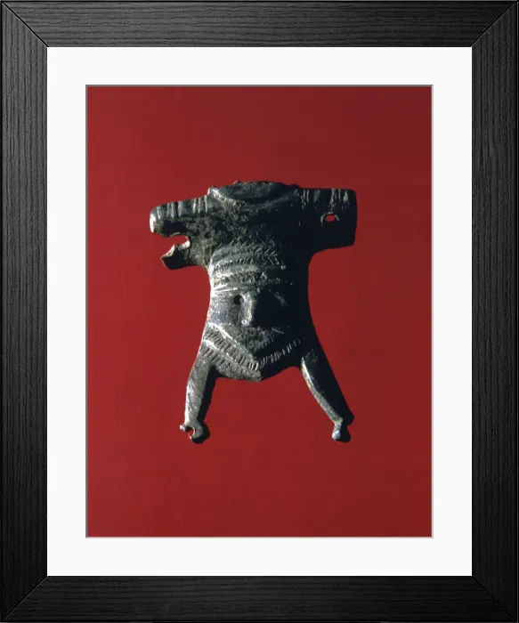 Framed Print : Bronze rivet, human figure shaped, of a furniture from Pamplona Framed Print : Bronze rivet, human figure shaped, of a furniture from Pamplona