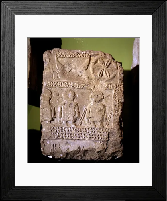 Framed Print : Stone stela with human figures, from Santa Cruz de Campeza Framed Print : Stone stela with human figures, from Santa Cruz de Campeza