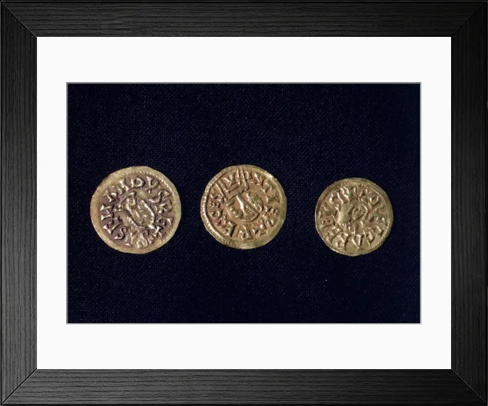 Framed Print : Gold coins, Visigothic period Framed Print : Gold coins, Visigothic period