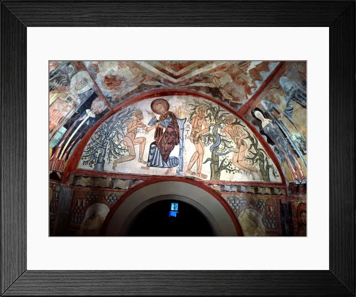 Framed Print : Adam and Eve, mural paintings from the Chapel of the Vera Cruz in Maderuelo Framed Print : Adam and Eve, mural paintings from the Chapel of the Vera Cruz in Maderuelo