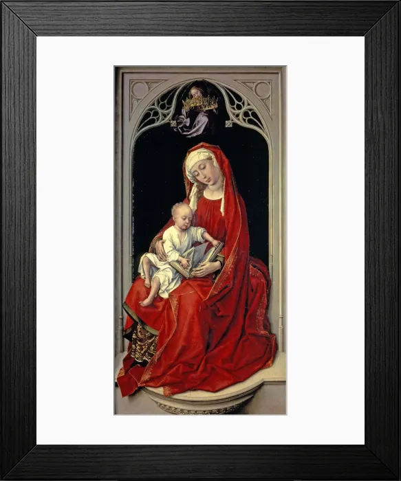 Framed Print : The Virgin and the Child, also known as Madonna in red and Madonna Duran, by Framed Print : The Virgin and the Child, also known as Madonna in red and Madonna Duran, by
