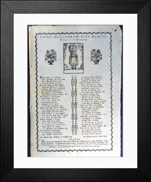 Framed Print : Couplets of glorious Saint Marcellus. Bishop and Confessor Framed Print : Couplets of glorious Saint Marcellus. Bishop and Confessor