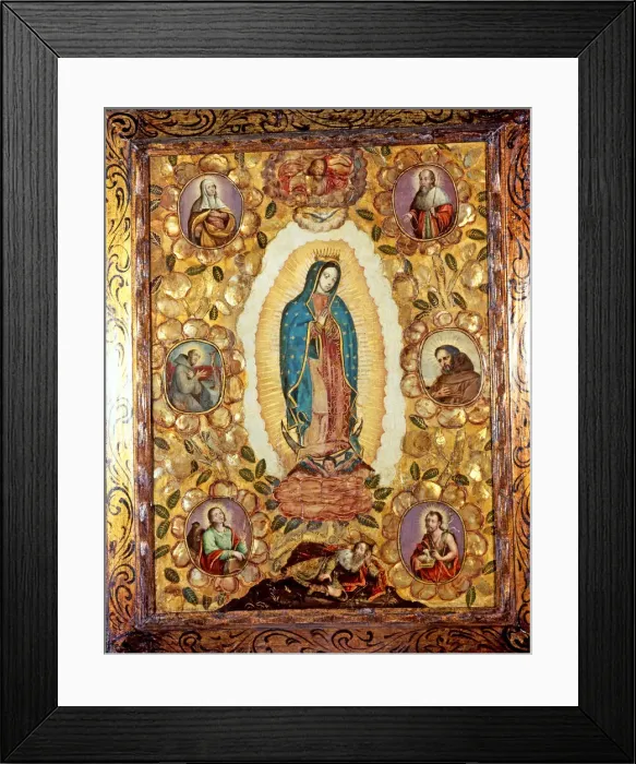 Framed Print : Virgin of Guadalupe by Miguel Gonzalez 1692, now in the Museum of America in Madrid Framed Print : Virgin of Guadalupe by Miguel Gonzalez 1692, now in the Museum of America in Madrid