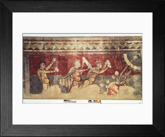 Framed Print : Martyrdom of St. Stephen, mural painting from the Church of Sant Joan de Boi Framed Print : Martyrdom of St. Stephen, mural painting from the Church of Sant Joan de Boi