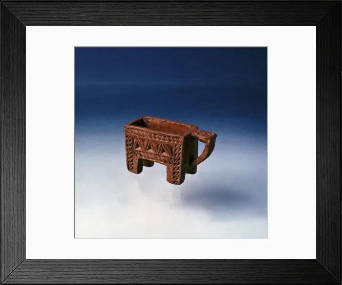 Framed Print : Ceramic box with excisa decoration, from the necropolis of Palenzuela Framed Print : Ceramic box with excisa decoration, from the necropolis of Palenzuela