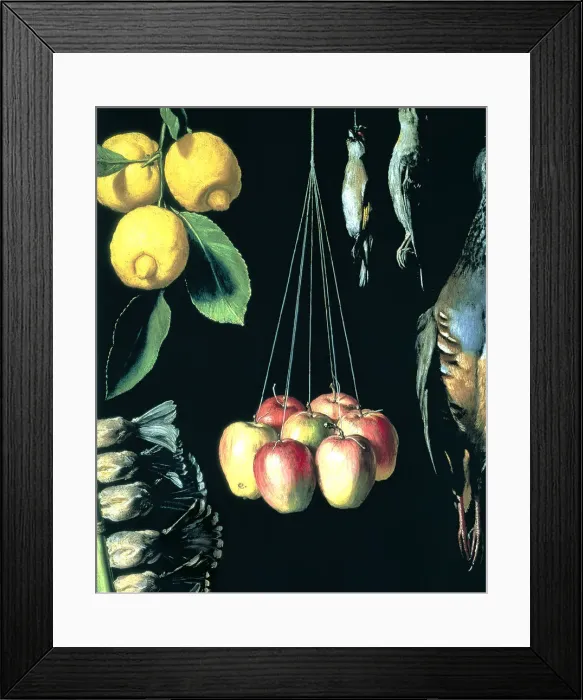 Framed Print : Game, fruits and vegetables, 1602, detail. Work by Juan Sanchez Cotan Framed Print : Game, fruits and vegetables, 1602, detail. Work by Juan Sanchez Cotan