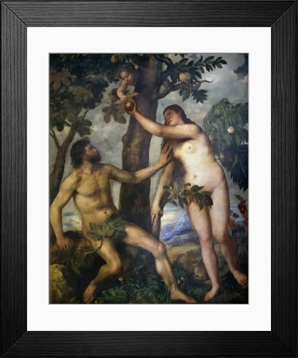 Framed Print : Adam and Eve, by Tiziano Framed Print : Adam and Eve, by Tiziano