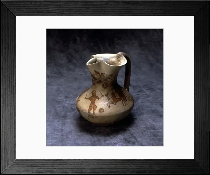 Framed Print : Jar of the horse training. Polychromed pottery from Numancia Framed Print : Jar of the horse training. Polychromed pottery from Numancia