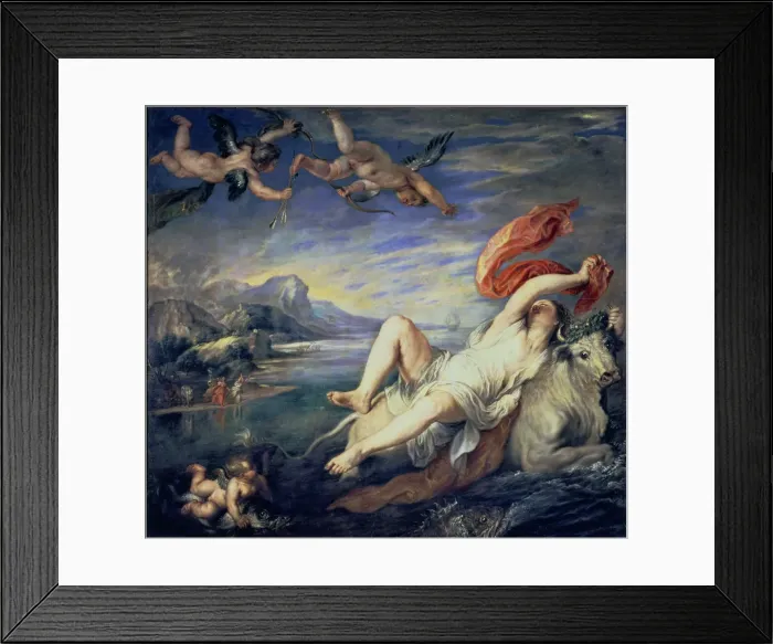 Framed Print : The Rape of Europa, copy of a Titian Painting by Peter Paul Rubens