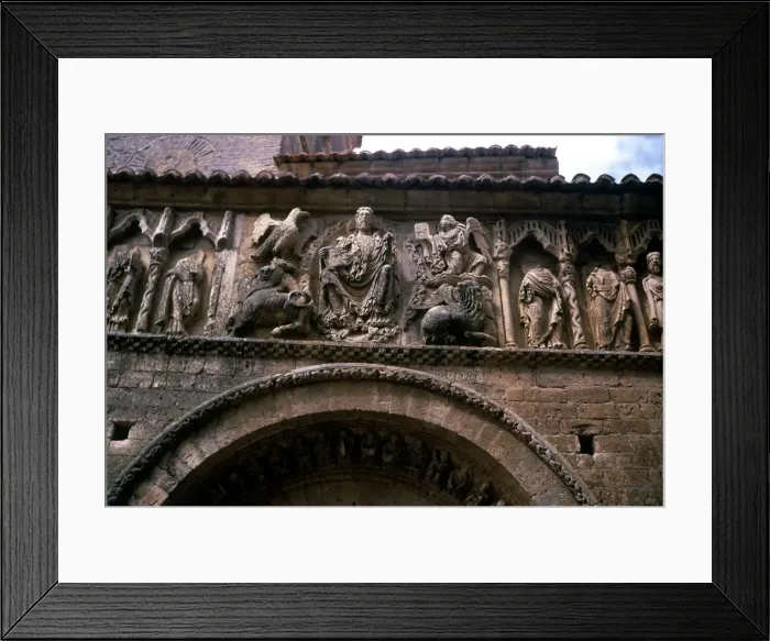 Framed Print : Romanesque facade of the Church of Santiago in Carrion de los Condes, detail Framed Print : Romanesque facade of the Church of Santiago in Carrion de los Condes, detail