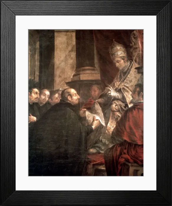 Framed Print : Saint Ignatius receiving from Pope Paul III the bull of the founding of the Society of Jesus Framed Print : Saint Ignatius receiving from Pope Paul III the bull of the founding of the Society of Jesus