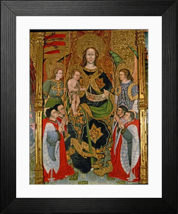 Framed Print : Central panel with the Virgins Altarpiece of the Paeria, dedicated to Saint Michael Framed Print : Central panel with the Virgins Altarpiece of the Paeria, dedicated to Saint Michael