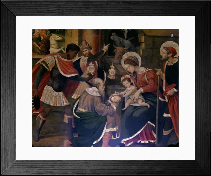Framed Print : Adoration of the Magi, detail from the Altarpiece with scenes of the life of Christ Framed Print : Adoration of the Magi, detail from the Altarpiece with scenes of the life of Christ