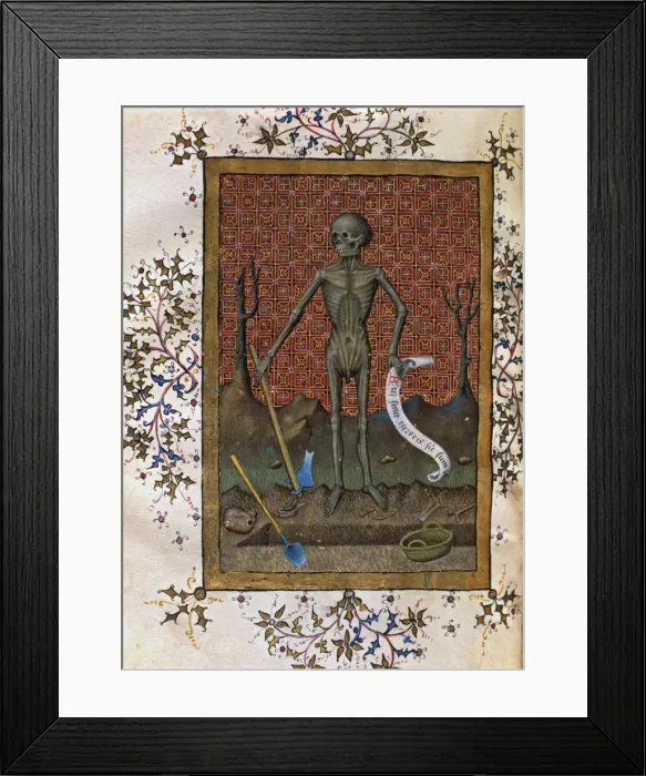 Framed Print : Death, miniature in the Book of Hours of 1444, by Bernat Martorell Framed Print : Death, miniature in the Book of Hours of 1444, by Bernat Martorell