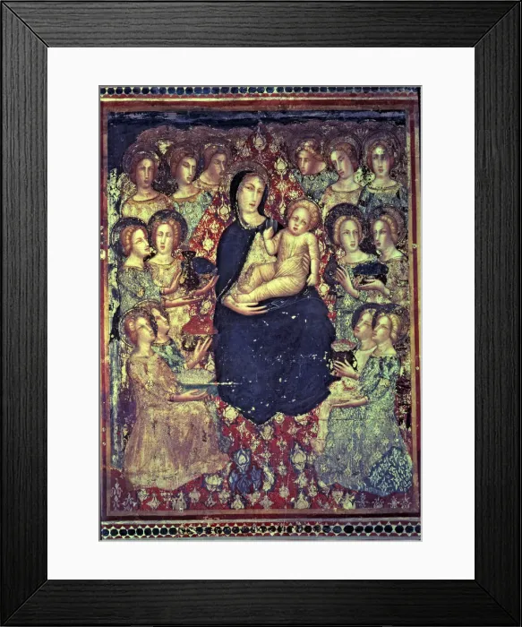Framed Print : The Virgin with Angels, wall painting of 1346, by Ferrer Bassa Framed Print : The Virgin with Angels, wall painting of 1346, by Ferrer Bassa