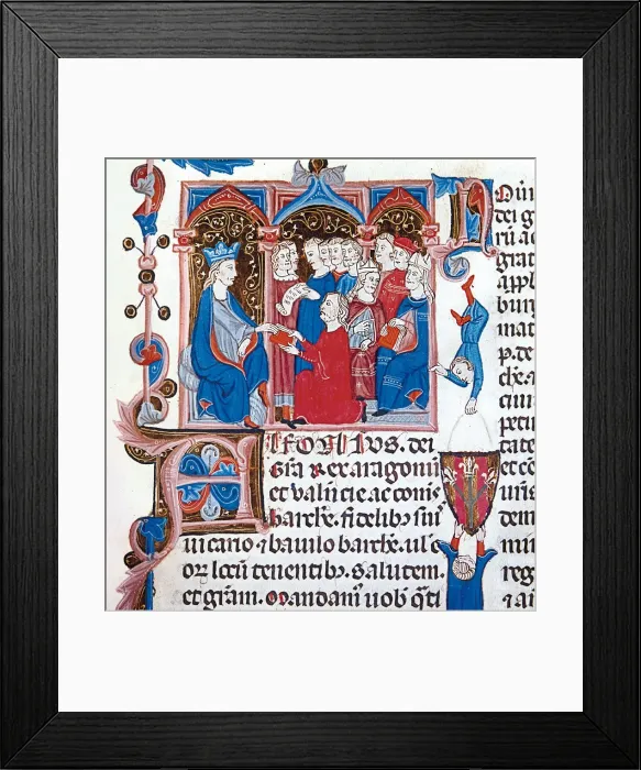 Framed Print : Alphonso II the Liberal (1285 - 1291) confirming the city of Barcelona and its merchants Framed Print : Alphonso II the Liberal (1285 - 1291) confirming the city of Barcelona and its merchants
