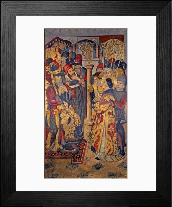 Framed Print : Saint Vincent before the judge and prefect Dacia, from the Altarpiece of Sant Framed Print : Saint Vincent before the judge and prefect Dacia, from the Altarpiece of Sant