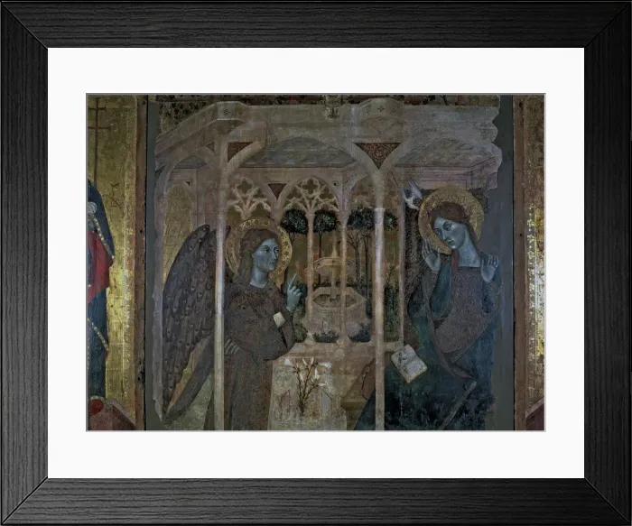 Framed Print : The Annunciation, central panel of the altarpiece of The Annunciation and Saints Framed Print : The Annunciation, central panel of the altarpiece of The Annunciation and Saints