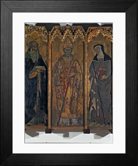 Framed Print : Altarpiece of Saint Nicholas, Saint Claire and Saint Anthony