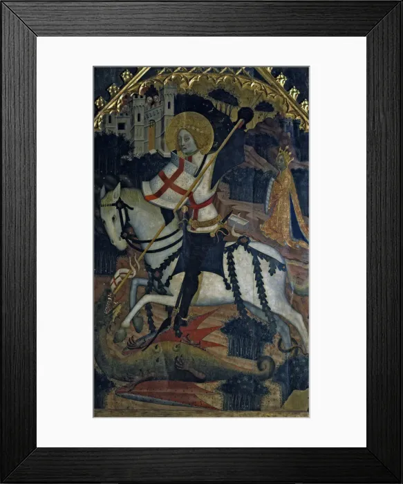 Framed Print : Saint George, central table of a missed altarpiece from the Franciscan Convent of Inca Framed Print : Saint George, central table of a missed altarpiece from the Franciscan Convent of Inca