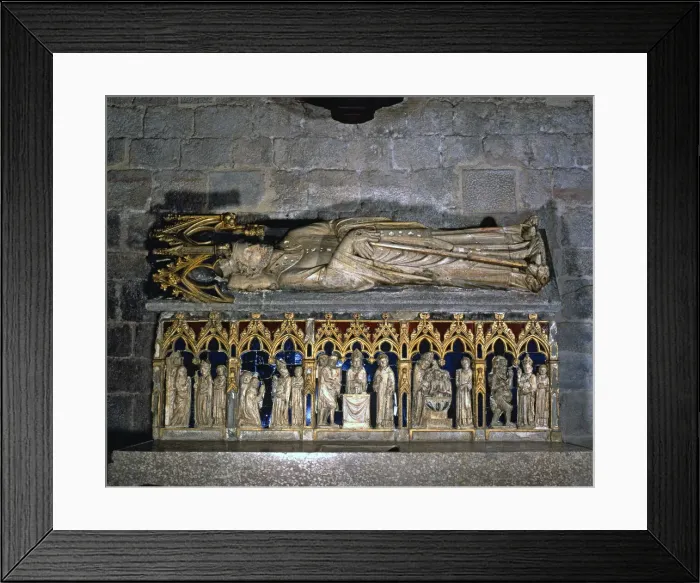 Framed Print : Tomb of Saint Narcissus. Sculpture in limestone and alabaster with traces of polychrome Framed Print : Tomb of Saint Narcissus. Sculpture in limestone and alabaster with traces of polychrome