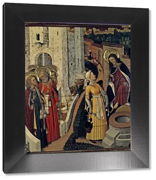 Altarpiece of the Transfiguration. Jesus and the Samaritan woman in the Table of the predella