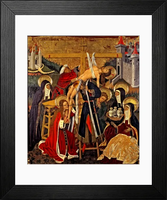 Framed Print : Altarpiece of the Transfiguration. Table of the Descent from the Cross in the predella Framed Print : Altarpiece of the Transfiguration. Table of the Descent from the Cross in the predella