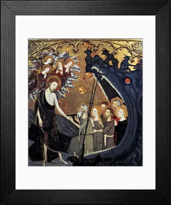 Framed Print : Altarpiece of the Holy Sepulchre. Table of the Descent into Limbo. Tempera on wood Framed Print : Altarpiece of the Holy Sepulchre. Table of the Descent into Limbo. Tempera on wood