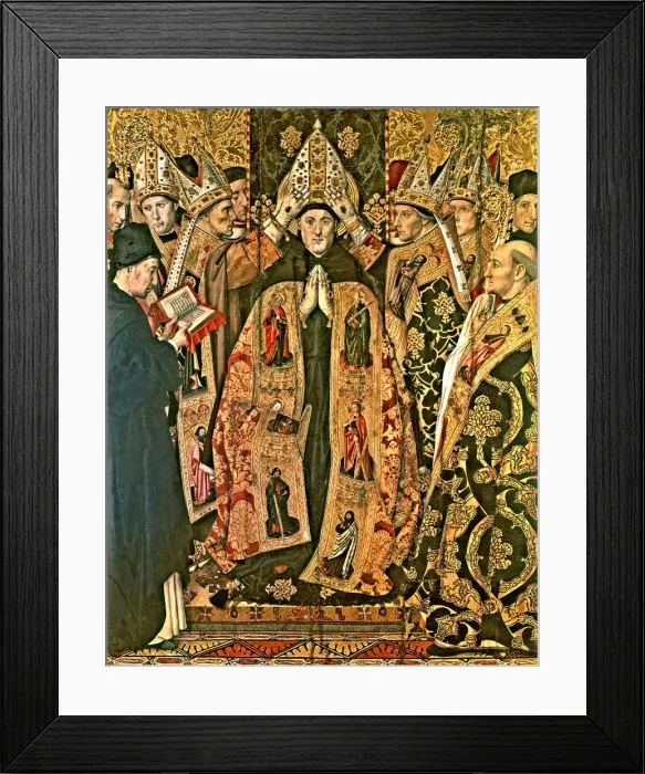 Framed Print : Saint Augustine Episcopal Consecration. Table of the altarpiece, 1470 Framed Print : Saint Augustine Episcopal Consecration. Table of the altarpiece, 1470