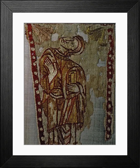 Framed Print : Standard of Saint Odon with a figure on a prayer Framed Print : Standard of Saint Odon with a figure on a prayer