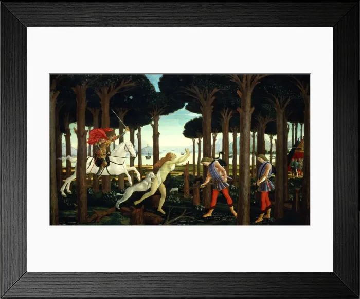 Framed Print : The History of Nastagio degli honesty (Table I), on a tale of The Decameron by Boccaccio Framed Print : The History of Nastagio degli honesty (Table I), on a tale of The Decameron by Boccaccio