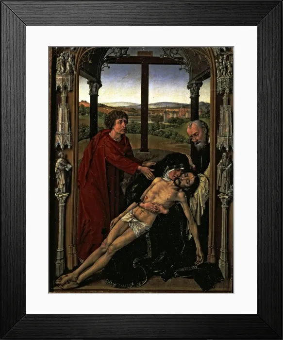 Framed Print : The Piety, table of a triptych by Roger van der Weyden Framed Print : The Piety, table of a triptych by Roger van der Weyden