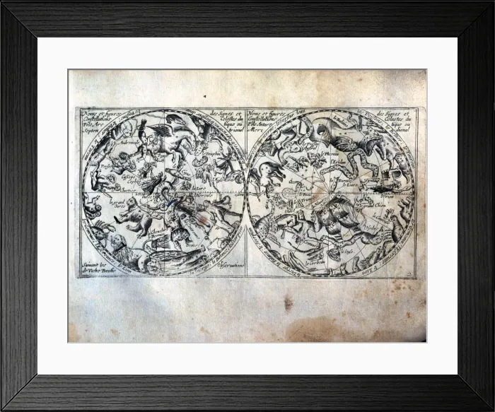 Framed Print : Heavenly Globes, name and figures of the celestial constellations and signs of the Arctic Framed Print : Heavenly Globes, name and figures of the celestial constellations and signs of the Arctic