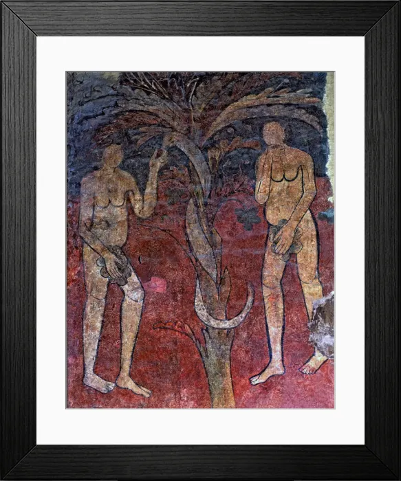 Framed Print : The original Sin, mural painting belonging to the triumphal arch of the central Framed Print : The original Sin, mural painting belonging to the triumphal arch of the central