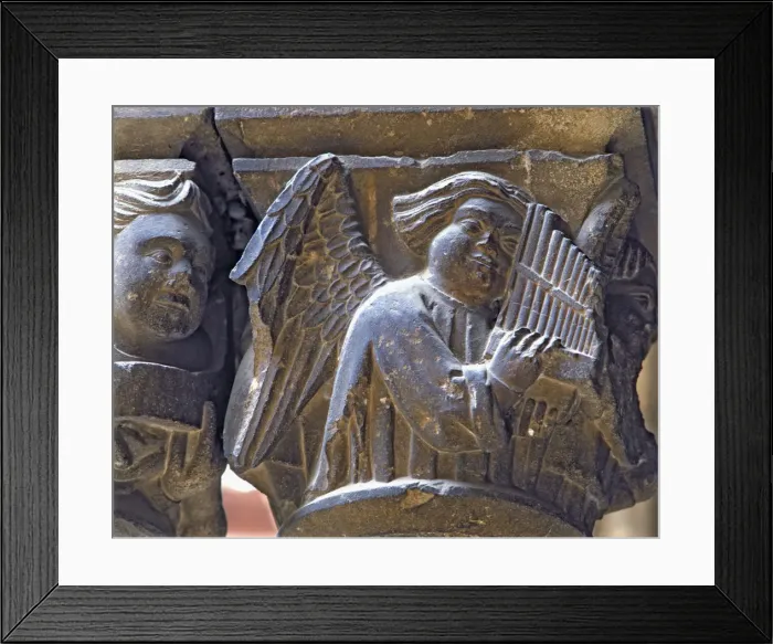 Framed Print : Capital of one of the Gothic galleries of the cloister built between (1387 - 1401) Framed Print : Capital of one of the Gothic galleries of the cloister built between (1387 - 1401)