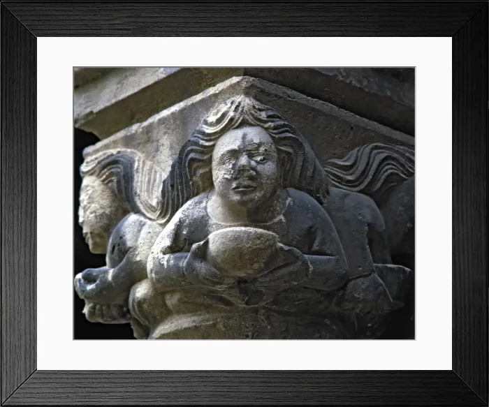 Framed Print : Capital of one of the Gothic galleries of the cloister built between 1387-1401 Framed Print : Capital of one of the Gothic galleries of the cloister built between 1387-1401