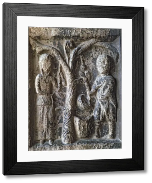 Framed Print : Facade of the Monastery of Santa Maria de Ripoll in which the 12 months of Framed Print : Facade of the Monastery of Santa Maria de Ripoll in which the 12 months of