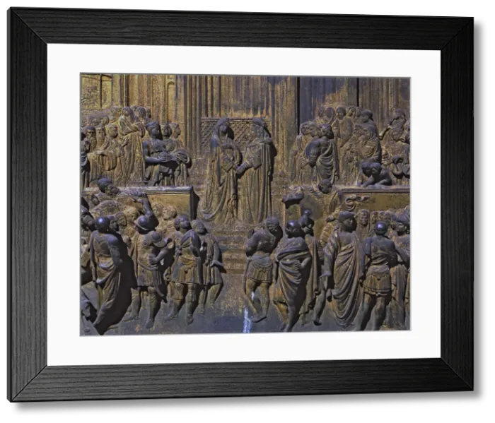 Framed Print : Meeting between Solomon and the Queen of Sheba, panel of the east door of the Baptistery Framed Print : Meeting between Solomon and the Queen of Sheba, panel of the east door of the Baptistery