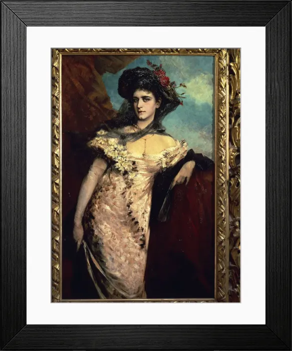 Framed Print : Portrait of Francisca Charlemont, 1878 by Hans Makart Framed Print : Portrait of Francisca Charlemont, 1878 by Hans Makart