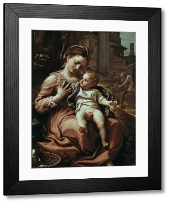 Framed Print : The Madonna of the Basket by Antonio Allegri da Correggio Framed Print : The Madonna of the Basket by Antonio Allegri da Correggio