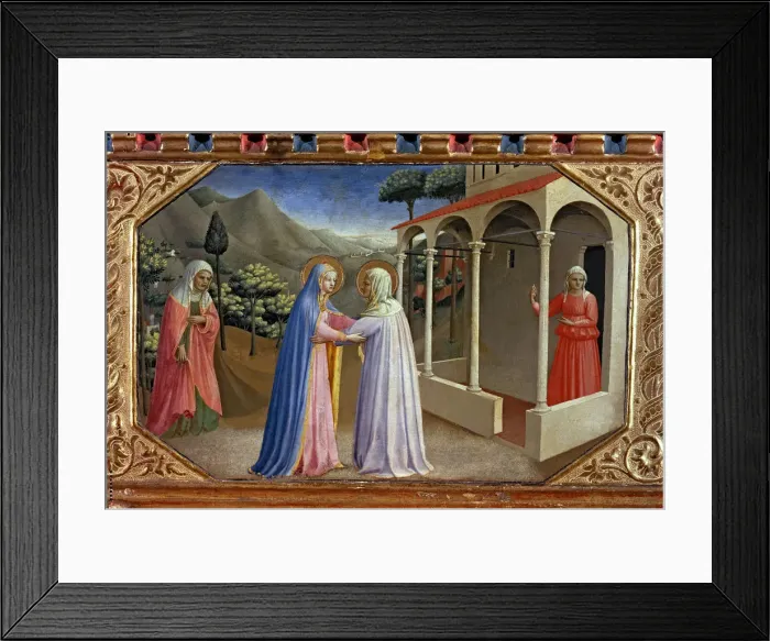 Framed Print : The Visitation, one of the five small tables that make up the Annunciation Altarpiece, c Framed Print : The Visitation, one of the five small tables that make up the Annunciation Altarpiece, c