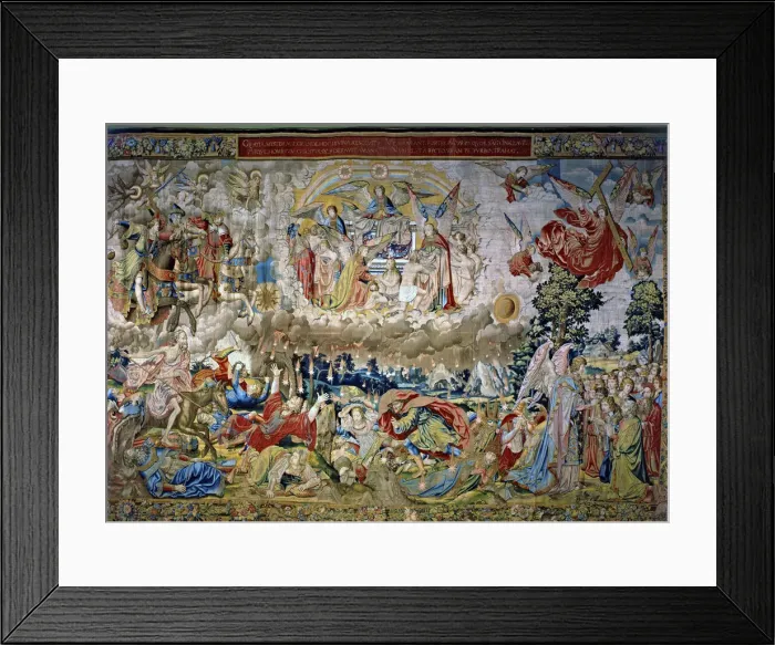 Framed Print : The Revelations, a collection of eight panels woven in Brussels in the sixteenth century Framed Print : The Revelations, a collection of eight panels woven in Brussels in the sixteenth century