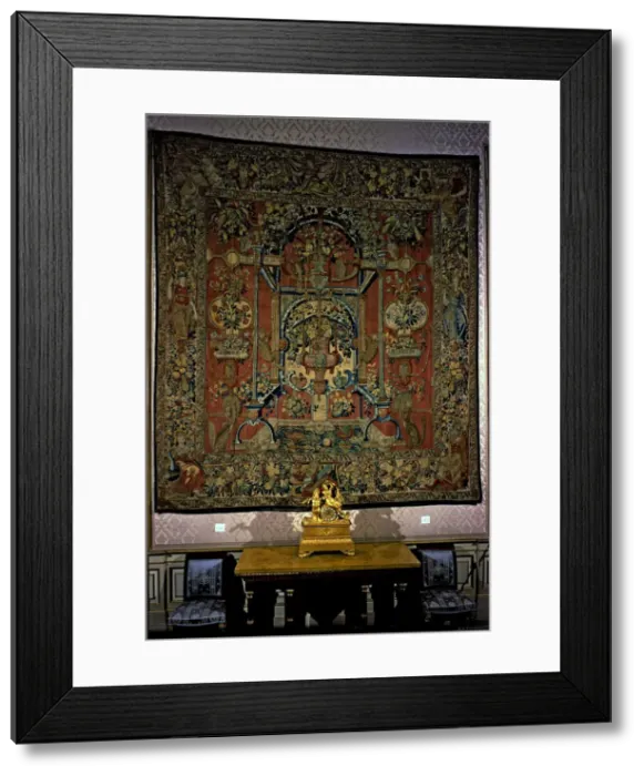 Framed Print : Monkeys and grotesques, c. 1550, tapestry of the Brussels School Framed Print : Monkeys and grotesques, c. 1550, tapestry of the Brussels School