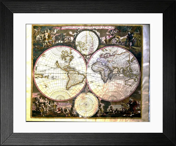 Framed Print : World map in Atlas by Frederik de Wit Framed Print : World map in Atlas by Frederik de Wit